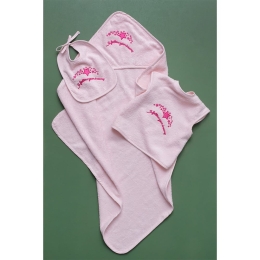 Κάπα Βρεφική Joia BJ524 (Σετ 3τμχ) Pink Palamaiki
