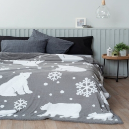 Κουβέρτα Polo Grey Palamaiki Υπέρδιπλο 220x240cm Jacquard