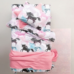 Σεντόνια Παιδικά TC936 (Σετ 3τμχ) Pink-Black Palamaiki Μονό 160x260cm 100% Βαμβάκι