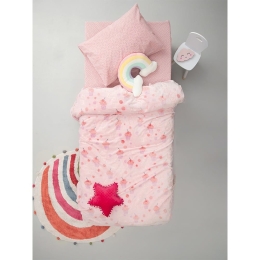 Κουβέρτα Παιδική Pudding Φωσφοριζέ Pink Palamaiki Ημίδιπλο 160x220cm Flannel.Sherpa