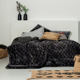 Κουβερτοπάπλωμα Nadine 2 Coal Palamaiki Υπέρδιπλο 220x240cm Πολυέστερ