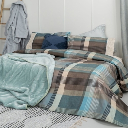 Σεντόνια Coordinabile CB2076 (Σετ 4τμχ) Blue Palamaiki Υπέρδιπλο 240x260cm 100% Βαμβάκι