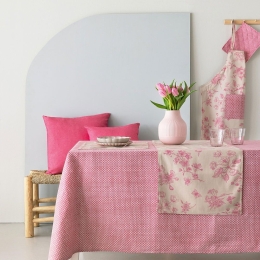Τραπεζομάντηλο Tat10 Pink Palamaiki 150Χ220 Βαμβάκι-Πολυέστερ