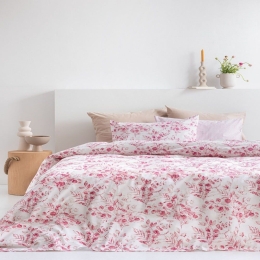 Σεντόνια FL6185 (Σετ 3τμχ) Pink Palamaiki Ημίδιπλο 170x260cm 100% Βαμβάκι