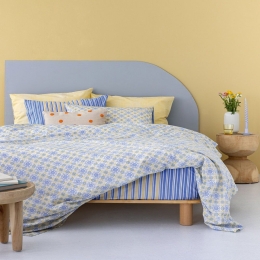 Σεντόνια FL6203 (Σετ 3τμχ) Yellow-Blue Palamaiki Ημίδιπλο 170x260cm 100% Βαμβάκι