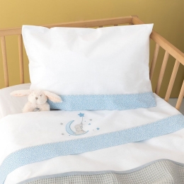 Σεντόνια Βρεφικά Baby Joia BJ531 Με Λάστιχο (Σετ 3τμχ) Ciel Palamaiki Κούνιας 70x140cm 100% Βαμβάκι