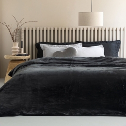 Κουβέρτα Fani Βελουτέ Black Palamaiki Υπέρδιπλo 220x240cm Πολυέστερ