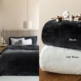 Κουβέρτα Fani Βελουτέ Off White Palamaiki Υπέρδιπλo 220x240cm Πολυέστερ