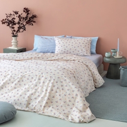 Σεντόνια Fashion Life FL6212 Με Λάστιχο (Σετ 3τμχ) Beige Palamaiki Ημίδιπλο 110x230cm 100% Βαμβάκι