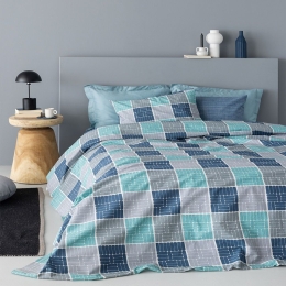 Σεντόνια Fashion Life FL6213 (Σετ 4τμχ) Blue-Grey Palamaiki King Size 265x260cm 100% Βαμβάκι
