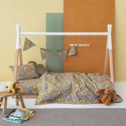 Σεντόνια Παιδικά My Kingdom MK753 (Σετ 3τμχ) Beige-Multi Palamaiki Ημίδιπλο 170x260cm 100% Βαμβάκι
