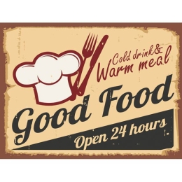 Vekrakis Πίνακας Ξύλινος “GOOD FOOD” 30Χ40Χ2 Μπεζ
