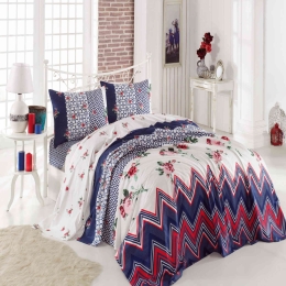 Σεντόνια Σετ 4Τμχ. Symbol Fizz Ρυθμός Υπέρδιπλο 230x260cm Χωρίς Λάστιχο 100% Βαμβάκι