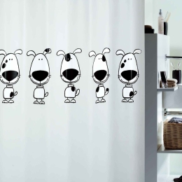 Κουρτίνα Μπάνιου Beagle 00706.001 Black-White 180X200cm Spirella 180Πx200Υ 180x200cm PEVA