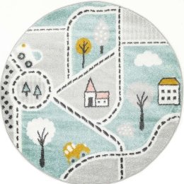 Χαλί Tiny 120-A854AJ8 Round Grey-Mint Ezzo 120X120cm Round