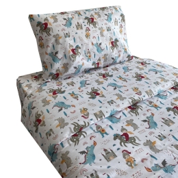 Παπλωματοθήκη Παιδική Knight (Σετ 2τμχ) Multi Astron Μονό 165x250cm 100% Βαμβάκι