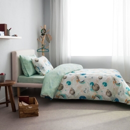 Πάπλωμα Παιδικό Space White-Blue Vesta Home Μονό 160x230cm Βαμβάκι-Πολυέστερ