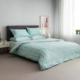 Παπλωματοθήκη Paros-1 (Σετ 3τμχ) Mint Vesta Home Υπέρδιπλο 230x240cm 100% Βαμβάκι