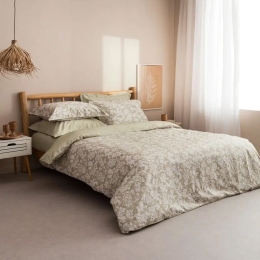 Παπλωματοθήκη Sanel-1 (Σετ 3τμχ) Khaki Vesta Home King Size 260x240cm 100% Βαμβακοσατέν