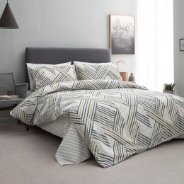 Παπλωματοθήκη Zelma-1 (Σετ 2τμχ) Gold Vesta Home Μονό 170x240cm 100% Βαμβάκι