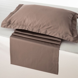 Σεντόνι Athena-302 Με Λάστιχο Brown Vesta Home Υπέρδιπλo 180x240cm 100% Βαμβακοσατέν