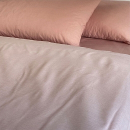 Σεντόνια Stripe Με Λάστιχο (Σετ 3τμχ) Dusty Rose Astron Μονό 100x240cm 100% Βαμβάκι