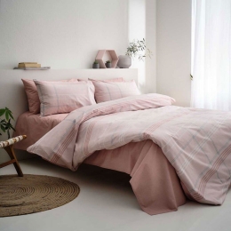 Παπλωματοθήκη Valeria-2 (Σετ 3τμχ) Rose Vesta Home Υπέρδιπλο 230x240cm 100% Βαμβάκι