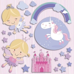 Αυτοκόλλητα Τοίχου Βινυλίου 3 Επιπέδων Happy Fairies 14503 30Χ30Cm Ango