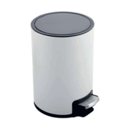 Κάδος Απορριμμάτων Μεταλλικός Riku 5Lt 05394.001 25x20x30cm White Μέταλλο
