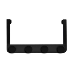 Κρεμάστρα Πόρτας 4 Θέσεων 05223.001 20cm Matte Black Μέταλλο,Πλαστικό
