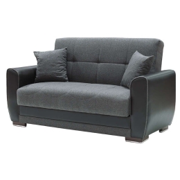 Καναπές 2Θέσιος Vera 167x89x84cm Grey 828-82-054 Τεχνόδερμα,Ύφασμα