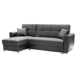 Καναπές Γωνιακός Vera 240x146x85cm Brown 828-82-058 Τεχνόδερμα,Ύφασμα