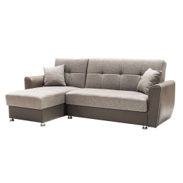 Καναπές Γωνιακός Vera 240x146x85cm Beige 828-82-057 Τεχνόδερμα,Ύφασμα
