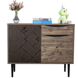 Κομότα Home 90x39.5x75cm Black Grey Oak 271-00-022 Μελαμίνη,Μέταλλο