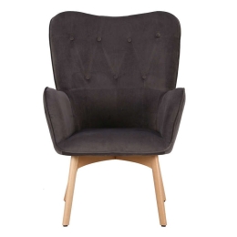 Πολυθρόνα 8009 67x72x97cm Grey 380-92-001 Βελούδο, Ξύλο