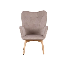 Πολυθρόνα 8009 67x72x97cm Beige 380-92-004 Βελούδο, Ξύλο