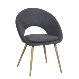 Πολυθρόνα C-905 63x58x85cm Grey Σετ 2τμχ Μέταλλο,Ύφασμα