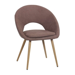 Πολυθρόνα C-905 63x58x85cm Brown Σετ 2τμχ Μέταλλο,Ύφασμα