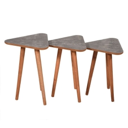 Ζιγκόν Σετ 3Τμχ Triangle April 37x34x52cm Dark Brown 835-92-099