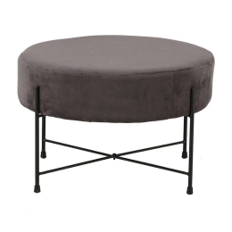 Σκαμπό 102 60x60x40cm Grey 380-92-005 Βελούδο, Μέταλλο