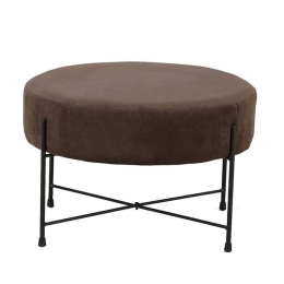 Σκαμπό 102 60x60x40cm Brown 380-92-006 Βελούδο, Μέταλλο