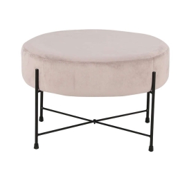 Σκαμπό 102 60x60x40cm Beige 380-92-008 Βελούδο, Μέταλλο