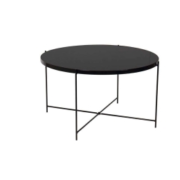 Τραπεζάκι Σαλονιού 6055 70cm Black 205-92-099 Μέταλλο,Γυαλί