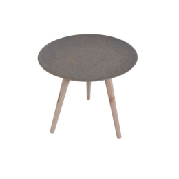 Τραπεζάκι Σαλονιού Medium 40x40x40cm Grey-Gold 373-00-423 Mdf