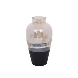 Βάζο 373-92-268 Amber Black-Clear 15x33cm Γυαλί
