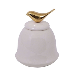 Βάζο Κεραμικό 0025-82-045 1334-S White-Gold Κεραμικό