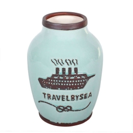 Βάζο Κεραμικό Travel By Sea 373-91-955 17,5cm 7151 Veraman Κεραμικό
