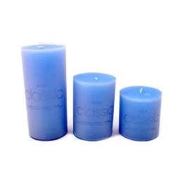 Κερί 373-18-225 SH7x7,5cm Blue Σετ 2τμχ Παραφίνη
