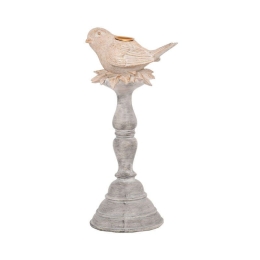 Κηροπήγιο 266-92-419 Bird 11,5x12,5x28,5 Beige Πολυρεσίνη