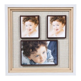 Κορνίζα 373-91-897 3 Θέσεων 25x25 8266-3 Beige Ξύλο